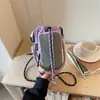 Bolsa Transversal de Ombro Único para Esportes ao Ar Livre Transfronteiriça, Nova Cor Colorida com Cordão para Garrafa de Água e Guarda-chuva, Bolsa Dopamina Fashionável para Celular