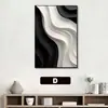 Pintura Decorativa Moderna Minimalista para Sala de Estar, Arte de Pared Oceánico Texturizado en Blanco y Negro, Arte Personalizado para Hotel, Mural para Vestíbulo