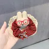 Novedad Otoño e Invierno Estilo Muñeca Goma para el Cabello, Cuerda de Ponytail de Moda, Conejito con Gafas Dulce y Lindo Accesorios para el Cabello, Goma para el Cabello de Dibujos Animados