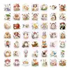 Set Transfronterizo de 50 Piezas de Pegatinas Creativas de Animales Lindos de Dibujos Animados Curativos, Pegatinas Decorativas Cálidas para Botellas de Agua y Tablets, Nuevas Pegatinas Impermeables