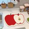 Alfombrilla Drenante de Barro de Diatomeas con Diseño de Frutas de Dibujos Animados, Alfombrilla de Mesa Absorbente de Agua y Aceite, Aislante Térmico, Alfombrilla Antideslizante para Platos de Cena