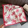 Lenço Estampado Refrescante de Seda Sintética para Primavera e Verão, Xale de Alta Qualidade, Lenço de Pescoço com Proteção Solar, Lenço Quadrado Pequeno, Lenço de Cabeça, Lenço para Mulheres