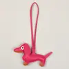 Llavero Colgante Perro Salchicha Venta al por Mayor Dibujos Animados Bolso para Mascotas Llavero de Coche Funda de Teléfono Adorno de Cuero