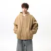 Jaqueta corta-vento com capuz Jack's Workwear Masculino para Homens, Nova Marca Tendência Primavera e Outono 2026 Casaco Trench Coat Masculino