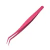 Pinzas Doradas para Pestañas Postizas sin Pegamento del Fabricante, Pinzas Antiadherentes de Acero Inoxidable, Herramienta de Maquillaje para Pestañas de Belleza