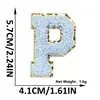 Nuevos Parches de Letras Bordadas para Toalla de Chenilla Azul Cielo Autoadhesivos para Ropa y Gorras de Béisbol Parches Decorativos Versátiles