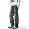 Calça Jeans Splash Ink Masculina 2025 Nova Moda Outono e Inverno Marca Fashion Solta Estilo Americano High Street Lavada Velha Reta