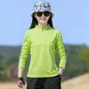 Ropa de Secado Rápido para Exteriores para Mujer de Manga Larga Fina para Deportes, Fitness, Montañismo, Correr, Senderismo, Primavera, Verano, Otoño, Camiseta de Cuello Alto