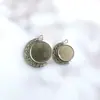 Acessórios de Joia de Liga Metálica Pendurados Individualmente em Ambos os Lados Chaveiro Pingente Vidro Retrô Base de Pedra do Tempo DIY