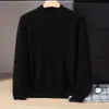 Suéter de cashmere novo transfronteiriço para homens, gola alta, tricô jacquard espessado, casual de negócios, blusa de malha para usar por baixo