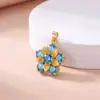 Colar Pulseira Pingente Cruz Colorida Flor DIY Acessórios de Joia Estilo Fresco Luxo Leve Acessórios de Cobre Banhado a Ouro para Mulheres