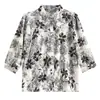 Camisa Tops para Mujer 2024 Verano Nuevo Estilo Camisa Estampada de Temperamento Delgado para Mujer Mangas Tres Cuartos para Mujer