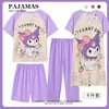 Pijama de Verano para Niños Camisón de Dibujos Animados Ropa de Casa para Niñas Pantalones Cortos de Manga Corta para Niños Conjunto de Cuatro Piezas Ropa Infantil al por Mayor