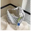 Bolsa de Ombro de Lona Casual de Verão Grande Capacidade Transversal Bolsa Bolinho Textura Bolsa Nicho Nova Bolsa Feminina