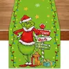 Popular Personaje de Película Navideña de Amazon Grinch Camino de Mesa Personalizado, Sala de Estar Cocina Mesa de Café Mantel Aislamiento Térmico