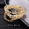 Pulsera de Cubos de Azúcar de Citrino Amarillo de Cristal Natural Pulsera de Bucle Único de Cubo de Citrino Amarillo Limón Joyería de Cristal DIY Venta al por Mayor