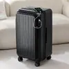 Maleta de Apertura Frontal Cuidadosamente Seleccionada Modelo Nuevo 2025 Maleta de Carrito Multifuncional Expandible de 20 pulgadas para Equipaje de Mano Cerradura de Contraseña para Hombres y Mujeres