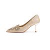 Zapatos de Tacón Alto de Nicho de Alta Gama para Mujer Primavera y Verano 2025 Nueva Moda Versátil para Exterior Nupcial Dos Usos Zapatos de Boda para Mujer
