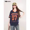 Retro de Calle Americano Cuello en V No. 7 Camiseta Deportiva de Baloncesto de Malla Transpirable de Verano de Manga Corta para Hombres y Mujeres