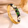Pulseira Europeia e Americana Retro de Margarida Aberta em Esmalte, Design Simples, Estilo Nicho, Acessório que Não Desbota