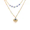 Nuevo Conjunto de Joyería: Collar, Pendientes, Cadena Personalizada de Acero Inoxidable, Colgante Ojo Turco, Aretes, Joyería
