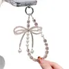Celebridade da Internet Estéreo de Alta Qualidade Pingente de Corrente para Celular com Laço de Cristal Chaveiro Cordão de Celular com Pérola Corrente para Bolsa