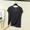 Nuevo modelo de verano, camiseta sin mangas de modal con cuello ovalado, corte holgado, adelgazante, talla grande, top simple y versátil