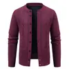 Otoño Invierno Nuevo Suéter de Punto Grueso con Cuello Alto Jacquard de Diamante para Hombre con Forro de Terciopelo Tallas Grandes Moda Casual Chaqueta