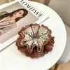 Goma de pelo scrunchie vintage versátil extragrande para adultos, elegante scrunchie floral para coleta
