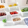 Conjunto de Cesta de Escorrer e Caixa de Conservação para Uso Doméstico, Micro-ondas, Cozinha, Geladeira, Caixa de Armazenamento com Escorredor para Frutas e Verduras, Conjunto de Três Peças, Disponível para Dropshipping