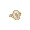 Anillo plateado estilo coreano ins concha de tulipán de fritilaria geométrico ovalado anillo abierto para dedo de mujer vintage de alta gama