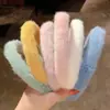 Arco de Cabelo de Pelúcia Feminino Outono e Inverno Mao Mao Largo na Borda Superior do Crânio Arco para Cabelo Pacote de Cabelo Branco Versátil para Sair