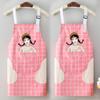 Delantal de cocina para el hogar, impermeable, antiincrustante, a prueba de aceite, mono sin lavado, resistente a las manchas, borrable, ropa de trabajo manual, cintura femenina para hombres