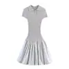 U Estilo Europeo y Americano Transfronterizo 2026 Nueva Moda Elegante Amazon Ropa para Mujer al por Mayor Vestido Corto de Punto con Solapa