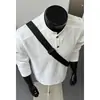 Chegada Nova Outono 2026 Estilo Hong Kong Camiseta Oversized com Padrão Ondulado Gola Alta M-5X HT26679-TeP20