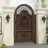 Puerta de Jardín de Hierro Forjado Aleación de Aluminio Puerta de Patio de Villa Valla de Campo Jardín Acero Inoxidable Individual y Doble Arco Exterior