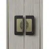 Maçaneta de Porta de Vidro com Moldura Estilo Chinês, Maçaneta de Porta Quadrada em Liga de Alumínio Preto Bronze Antigo para Quartos Privados, Hotéis, Salas de Conferência, em Estoque