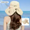 Sombrero de protección solar de seda de hielo para mujer, ala ancha, protección para el cuello, adecuado para colas de caballo, uso en exteriores en la playa, color caqui, plegable
