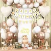 Balões de Decoração para Festa de Aniversário Transfronteiriça Balões de Aniversário Infantil Decorações de Gota de Chuva Aniversário de Menina Arranjo em Forma de Coração Balões de Folha de Alumínio