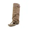 Primer Encuentro con la Temporada: Sandalias de Chancla Espiga, Botas de Verano con Tacón Grueso, Sandalias Finas sin Cierre, Botas Arrugadas, Botas Altas hasta la Rodilla