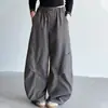 Nuevos pantalones cargo casuales de otoño para niñas con bolsillos grandes, pantalones de chándal de corte holgado para niños mayores, pantalones de pierna ancha, pantalones resistentes de pierna curva