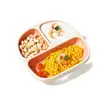 Plato Dividido de Silicona Líquida con Ventosa Antivuelco Tazón para Comida de Bebé Vajilla Infantil Simple Adsorción Anticaída Lote de Fábrica