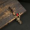 Llavero de coche de latón Sanxingdui Dali Man Crafts, colgante retro para bolso de hombre y mujer, colgante con dinero de los cinco emperadores