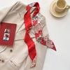 Novo lenço de seda longo e pequeno, faixa de cabelo, feminino, dupla face, elegante, bolsa com fita, pequeno lenço, presente de mão, fita, cachecol