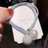 Cuerda para el Cabello Colorida Elegante Simple Diseño de Nicho Banda Alta para el Cabello Goma para el Cabello Accesorios para el Cabello de Perla Cuerda para el Cabello de Lujo Ligero