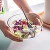 Tigela de vidro transparente tigela doméstica tigela de salada de legumes e frutas tigela de arroz tigela de sobremesa tigela de arroz louça tigela de sopa uma geração de cabelo