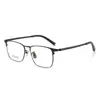 Armazón de Gafas Retro Cuadrado de Media Montura Titanio Puro Armazón de Negocios para Hombre 26005 Armazón de Titanio Gafas para Miopía Gafas Profesionales