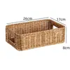 Cestas de Almacenamiento Tejidas al por Mayor para Uso Doméstico, Cestas Organizadoras para Gabinetes y Mesas de Centro, Cajas de Almacenamiento para Ropa y Snacks, Cestas de Mimbre Sintético, Estilo Europeo