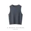 Bai Cai Rong Ropa Nueva Cachemira para Mujer Cuello Redondo Sin Mangas Chaleco de Moda y Tendencia Suave Retro Tejido