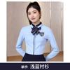 Camisa Azul de Trabalho para Mulheres para Salão de Beleza Primavera e Outono do Fabricante, Não Amassa, Antirrugas, Camisa Profissional de Manga Longa, Uniforme para Recepção de Hotel